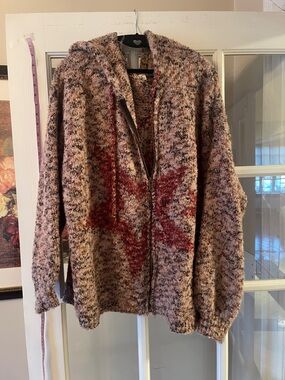 NWOT POL star zip hoodie chunky sweater in L